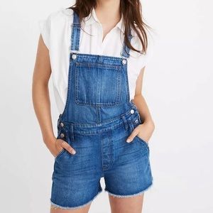 Madewell Denim Overall Shorts Blue Bib Pocket Size XS Adirondack Casual Summer
